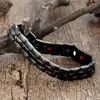 Bangle Men Bracelet Black Cadeia manual Energia da saúde Germânio Macético de pulseiras de aço inoxidável para jóias Presente de jóias