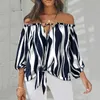 Damesblouses shirts van schouderhemd blouse dames bloemenprint casual lange mouw v nek tops elegant los blusas mujer 230519