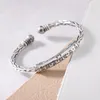 Bangle S925Vintage Thai Silver Men's Cuff Armband Smycken Fem spetsig stjärna Cross Pattern Personlig kvinnors par armbandsmycken