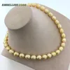 Colliers couleur or jaune perles traditionnelles classiques collier ras du cou riz forme allongée véritable perle d'eau douce pour les femmes tous les vêtements