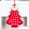 Decorazioni natalizie Calendario conto alla rovescia Tessuto non tessuto Natale Babbo Natale Calendari Appeso a parete morbido Merry Drop Delivery Home Gard Dh6Ds