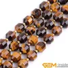 Crystal 10mm Bicone Hand Faceted Yellow Tiger Eye Natural Stone Beads For Jewelry Making 15" Strand Loose Crystal DIY Bracelet Necklace