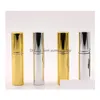 Botellas de embalaje 500 Unids Oro Brillante Sier 5Ml Mini Portátil Recargable Por Botella Viajero Atomizador de Aerosol de Aluminio Vacío Parfum Con Dhqhi