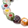 Cristal 10 brins cœur avec perles de fleurs, mélange de couleurs, brins de perles de verre Millefiori faits à la main pour la fabrication de bijoux, bracelet et collier à faire soi-même