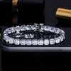 Bangle Pera gliters Princess Cut Cubic Zirkonia Silver Splated Tinn Chain Link Bracelets for Women Hip Hop Jewelry Akcesoria B211