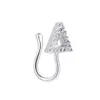 Nose Clips Rings Studs Hoops for Women Non-Piercing Body Jewlery Triangle Crystal U Shape Copper Gold Color Wholesale 2023 New