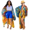 Casual Dresses African Style Woman Dress Cardigan Vestido Long Sleeve Fashion Retro Maxi