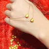 Collares YUNLI 999 oro puro Real 24K oro corazón colgante collar sólido 18K AU750 cadena de oro para mujeres joyería fina regalo de boda