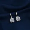 Stud Earrings Temperament Imitation Moissanite Inlaid Full Of Diamonds High-end Square Diamond Niche Girls Jewelry