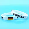 Armband 100st Tyskland Flaggtryck Sport Armband Country Silikon Band Armband WOMWEN MEN Gummi handledband