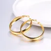 Huggie Collare Big Hoop Earrings for Women Gift 316L Rostfritt stål Hoops Gold/Black Color Big Earrings Fashion Jewelry E201