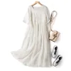 Casual Dresses Women's Retro Texture Loose Embroidered Dress In Long Style Large Swing Sleeve Less