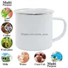 Tasses Sublimation Émail Café Cam Tasse 12Oz Tasse En Acier Inoxydable Durable Voyage Boisson Nostal Tasses Drop Delivery Maison Jardin Kitche Dhysc