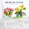 Blocos Mini Bonsai Blocos de Construção Flor Planta Verde Buquê Modelo em Vaso Bloco de Flores Decoração de Casa Presente de Menina Brinquedos para Crianças R230701