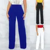 Damesbroek vrouwen solide rekbaar rechte been comfortabele klassiek hoog taille brede lange bootcut pant broaks werk pull on jumpsuit