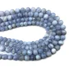 Pärlor grossist blå chalcedon agates runda naturstenpärlor för smycken som gör diy kvinnors armband halsband charm 8/10mm 15 ''