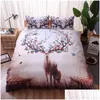 Bedding Sets Feather Pattern Set Mandala Boho Er Elephant Moose 2/3Pcs Bed No Sheet Filling Drop Delivery Home Garden Textiles Suppli Dhym7