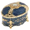 Boxes Retro Enamel European Style Oval Trinket Chest Jewelry Box Organizer Holder