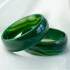 Bileklik Doğal Yeşil Moda Aksesuarları Yeşim Bileklik Bileklik Charm Jadeite Takı El Oyma Yuvarlak Bangle Bebek Erkekler Kadınlar 4652mm