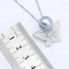 Collana Orecchini Set Colore Argento Per Donna Grigio Bianco Blu Perla Ciondolo Anelli Confezione Regalo Gratuita