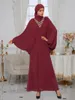 Casual jurken dames chiffon gebogen winter herfstjurk elegante vleermuishuls lang zonder hoofdband vestido feminino gewaad vrouwen