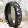 Rings Men's Black Tungsten Carbide Ring Wedding Band Bird Duck Hunting Outdoor Ring 8mm Comfort Fit Drop Shipping Anniversary Gift