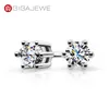 Stud Gigajewe Moissanite Totale 0,2 ct 3 mm rotondo taglio VVS1 925 Orecchini argento Diamond Test ha superato la moda Girl Girl Girl Gift