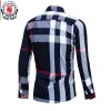 FREDD ZTP 2023 NOVA moda Camisa xadrez aleatória Homens de manga longa Camisas de negócios casuais Tops 100 Cotton Chemise