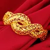 Armbanden Luxe Gouden Kleur Holle Bangle Overdreven Grote Brede Gedraaide Armband op Hand voor Soedan/Indiase/Arabische Bruiloft sieraden