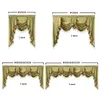 Curtain Luxury Golden Embossed Beaded Wavy Valance For Living Room Rod Pocket Top Jacquard Waterfall Bay Window Drapes LT-ZH431