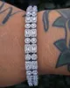 Bracciale Iced Out Bling Gioielli da uomo Micro Pave 5A Cubic Zirconia a forma geometrica CZ Cluster Bracciale tennis per uomo