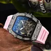 2023 nouvelle montre hommes loisirs diamant montres or boîtier en acier Silicone Quartz montre-bracelet bracelet mâle Relogio Masculino Ri9
