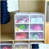 Opbergdozen Bins transparante schoenendoos mticolor opvouwbaar plastic heldere home organizer stapelbaar display gesuperponeerde combinatie dhznm