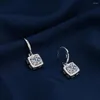 Stud Earrings Temperament Imitation Moissanite Inlaid Full Of Diamonds High-end Square Diamond Niche Girls Jewelry