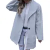 Giacche da donna Donna Autunno Inverno Cappotto di lana sciolto Tinta unita Manica lunga Colletto rovesciato Bottone Cappotto da lavoro casual da donna