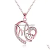 Подвесные ожерелья Прибытие формы сердца Циркон Луны Ожерелье для женщин, сперф Розовое золото, мать, мода, мода, подарки подарки De Dhxy0