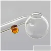 Pipes pour fumer Main Brûleur à mazout Pipe en verre Tubes clairs Point de couleur 6,29 pouces Pyrex Nail Tips Tobcco Dry Herb Big Ball Wat Dh7Aq