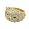 Z bocznymi kamieniami mrożone Owl Gold Ring moda sier męskie pierścienie bioder biżuteria biżuteria upuszcza dostawa dhroc