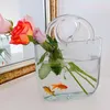 Objetos decorativos Figuras vaso de vidro transparente Fish Bolsa Bolsa de flor Pija central para a escola Decoração de férias de quarto da escola 230520