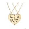 Pendant Necklaces Selling Bone Shape Friendship Pendants Keychain Necklace For Women Couple Sier Gold Plating Jewelry Set Fahion Hea Dh8Lc