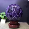 Strand Snqpnatural Amethyst Ball Ornament Stone Stone Decoração de alto grau Crystal Original Feng Shui Recruta Riqueza e