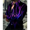 Casual shirts voor heren mode vintage voor heren oversized shirt Grandient Color Print Lange Mouw Tops Tops Men's Clothing Club Cardigan Blouse