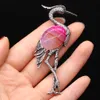 Natural Stone Brooches Lapis Lazuli Crane Pin Pendants for Women Weddings Banquet Party Brooches Pins Gifts Size 30x80mm