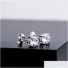 Ohrstecker S925 Sterling Silber Mode Runde simulierte Diamant Ohrringe Herren Hip Hop Ohrring Schmuck für Frauen Drop Lieferung DHTVI
