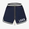 2023 Rhude Designer Men Shorts Summer Fashion Beach Spodnie Wysokiej jakości długą sznurkodring Cropped Custom Mens trening sportowy siatka fitness sublimacja sublimacja drukowana 5 Inc