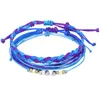 Braccialetti con ciondoli 3 pezzi Boemia Set di perline colorate per le donne Perline di conchiglia di mare Braccialetto di corda intrecciata a mano Gioielli da spiaggia estiva