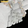 Halsketten Neue CZ Buchstaben Bag Boyz Anhänger Halskette Iced Out Bling 5A Kubikzircon Dollar Symbol Geld Charme Mode Hip Hop Männer Schmuck