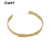 Pulseira wtb560 wkt mais popular irregular metal bronze gulle women é um tamanho aberto minúsculo simples em ouro eletroplacado pulgle