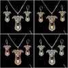 Earrings Necklace Set Womens Alloy Greyhound Jewelry Lovers Pet Dog Drop Delivery Sets Dhgarden Dhahb