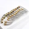 Wholesale C-type Bangles Twelve Color Diamond Bracelet Steel Wire Hip Hop Bracelet Open Bangle